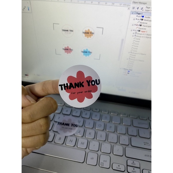 TEM LOGO TRÒN THANK YOU NHIỀU MÀU SIZE 4*4 - CHỐNG THẤM NƯỚC