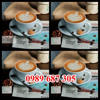 combo 5 bộ cốc đĩa capuchino