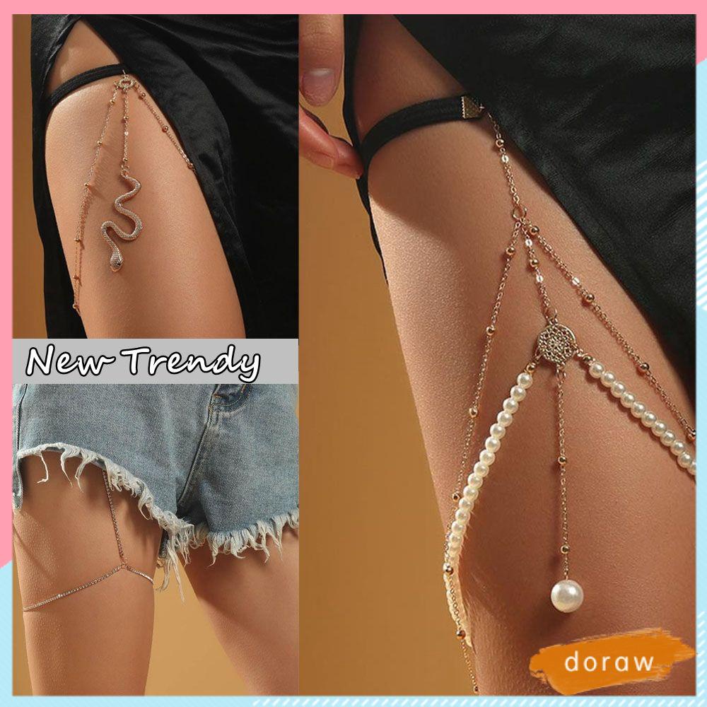 Chuỗi dây đeo đùi nhiều lớp co giãn màu sắc quyến rũ thời trang cho nữ