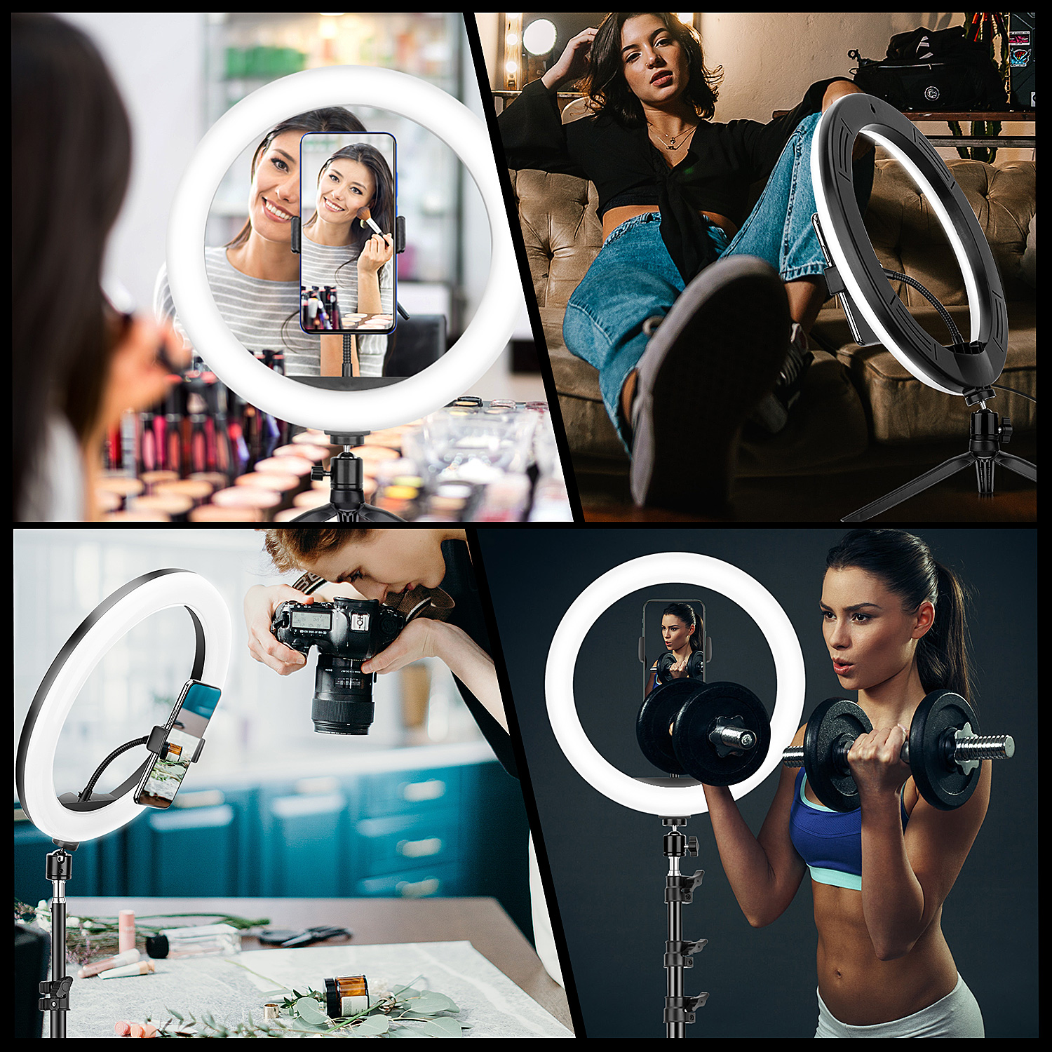 Vòng Đèn Led 12 &quot;Hỗ Trợ Chụp Ảnh Selfie Cho Điện Thoại