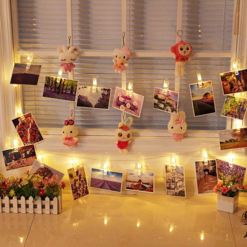 Dây đèn led 10 kẹp ảnh trang trí lễ tết, sinh nhật, nhà cửa ,phòng ngủ