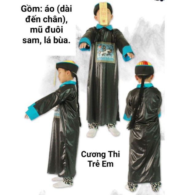 (Có Sẵn) Trang Phục Hoá Trang Halloween Cương Thi Dành Cho Trẻ Em