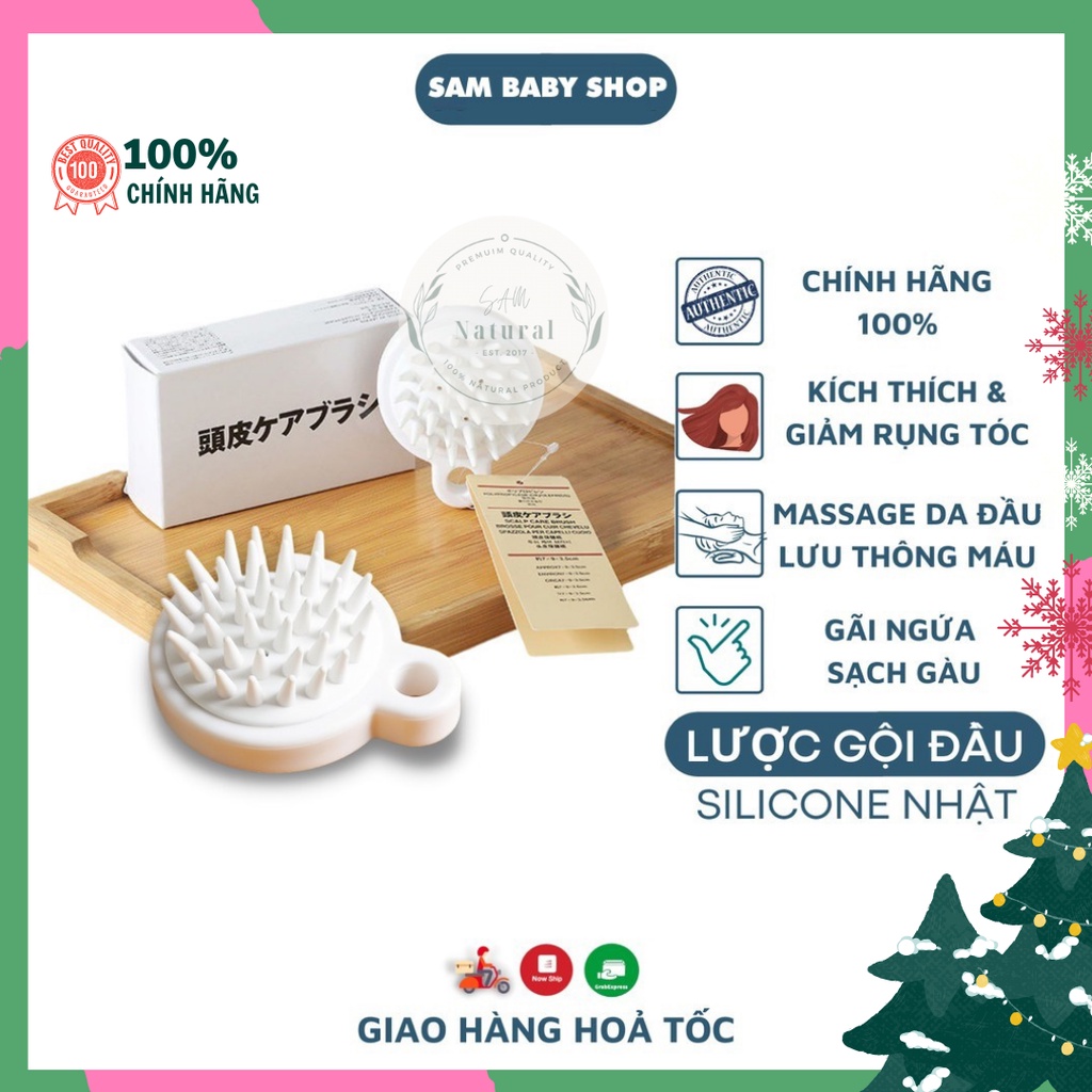 Lược gội đầu Silicone Nhật - mát xa da đầu - giảm rụng tóc - kích thích mọc tóc