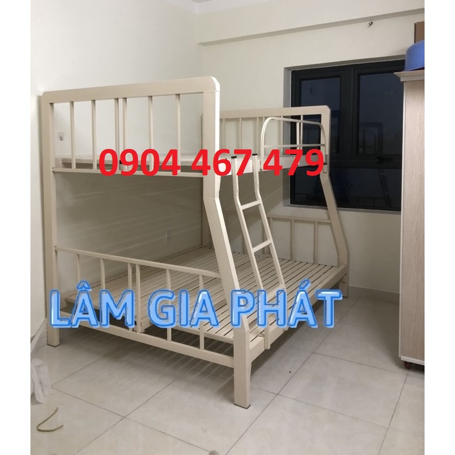 Giường tầng 1m4x1m6 sắt hộp giá cạnh tranh mẫu mới 100%