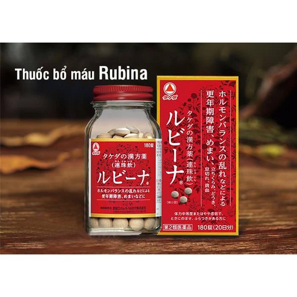 Viên uống bổ máu não Rubina Nhật Bản, viên uống cho người thiếu máu hộp 180 viên