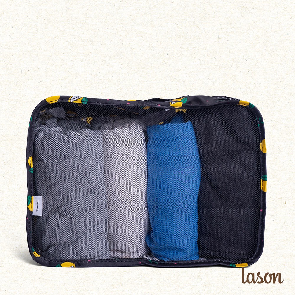 Bộ 6 túi đựng đồ du lịch trong vali đa năng họa tiết chanh vải oxford chống thấm nước