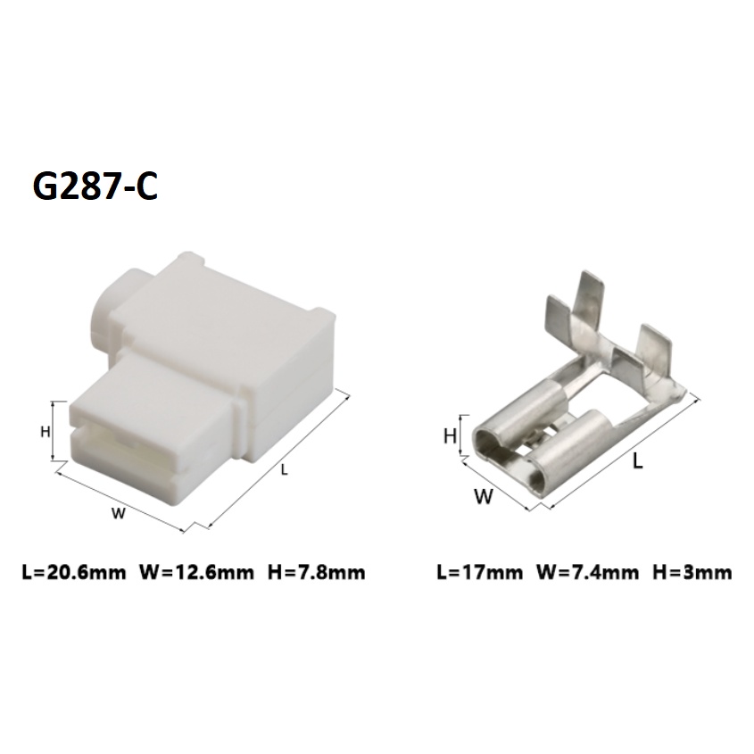 G287-Giắc cắm nối AMP màu trắng 6.3mm