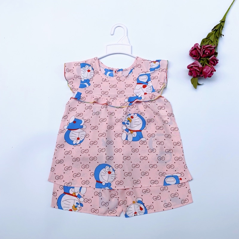 Bộ tole bé gái, bộ lanh bé gái cánh tiên quần đùi 8-26kg đường may kĩ - Pigbabytore