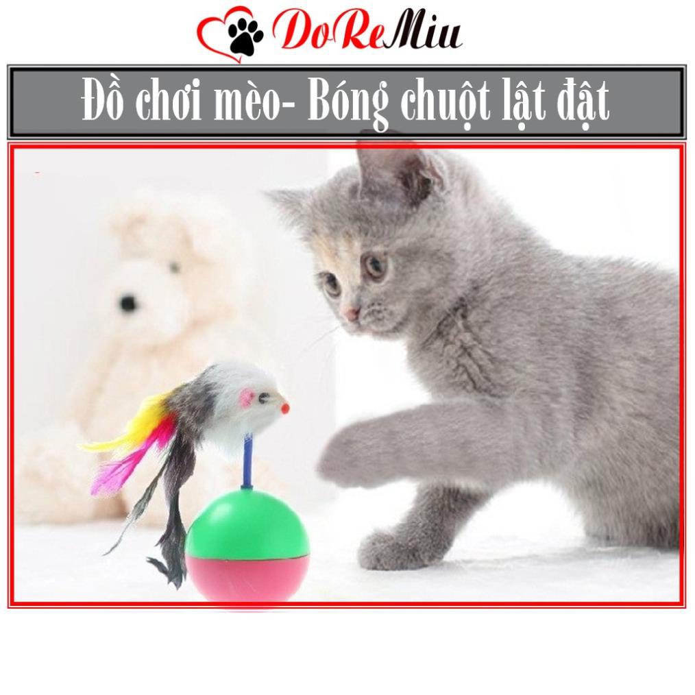 Giảm giáCTVD- Đồ chơi mèo kiểu bóng chuột lật đật cho mèo chơi vui nhộn