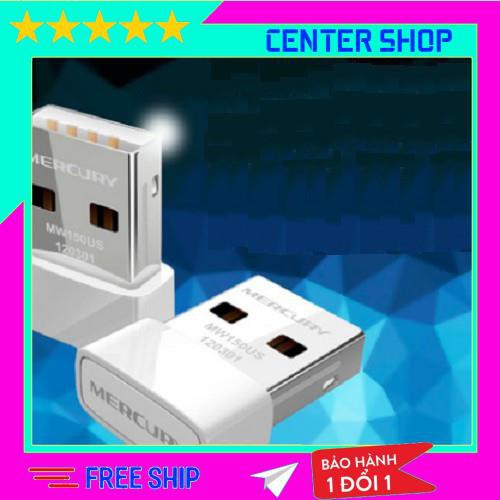 USB Wifi thu sóng mini không dây Mercury, máy thu sóng đa năng  tốc độ 150Mbps - center shop