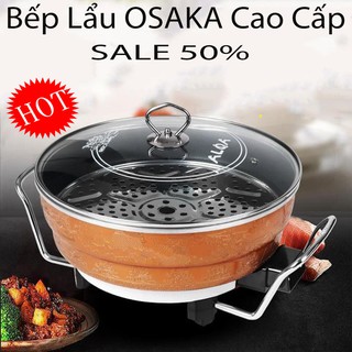 Nồi Lẩu Osaka Kiêm Chảo, Nồi Hấp  Điện Đa Năng OSAKA Họa Tiết Cao Cấp BH 12 tháng nhà sản xuất