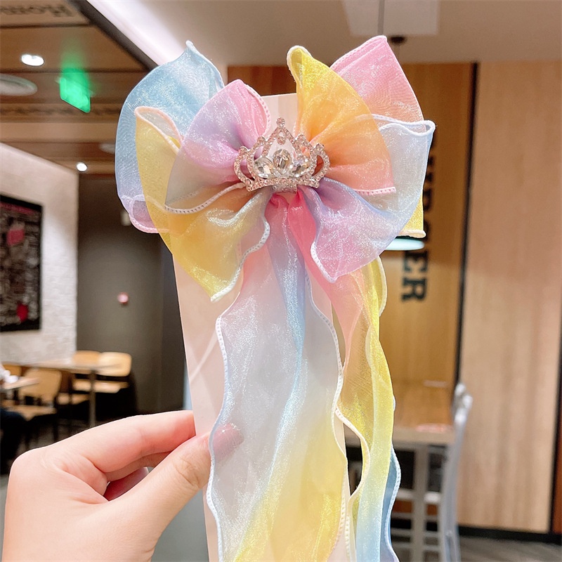 Vương Miện Công Chúa Thắt Nơ Ruy Băng Dễ Thương Cho Bé Gái