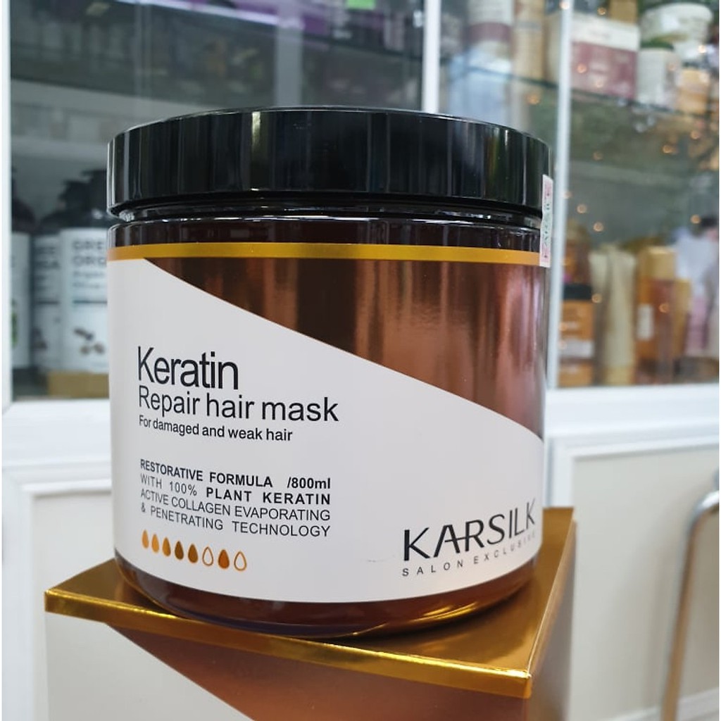 Kem hấp ủ Karsilk Keratin Repair hair mask phục hồi tóc hư tổn (Keratin tươi) 800ml