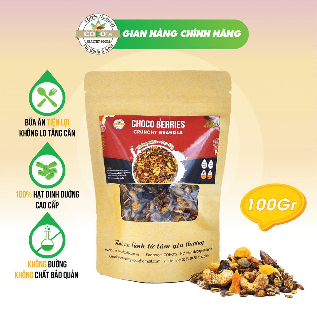 Combo Ngũ Cốc Granola Ăn Kiêng, Giảm Cân 5 vị Granola Gói 100gr COKO'S FOOD Dinh Dưỡng Tiện Lợi | BigBuy360 - bigbuy360.vn