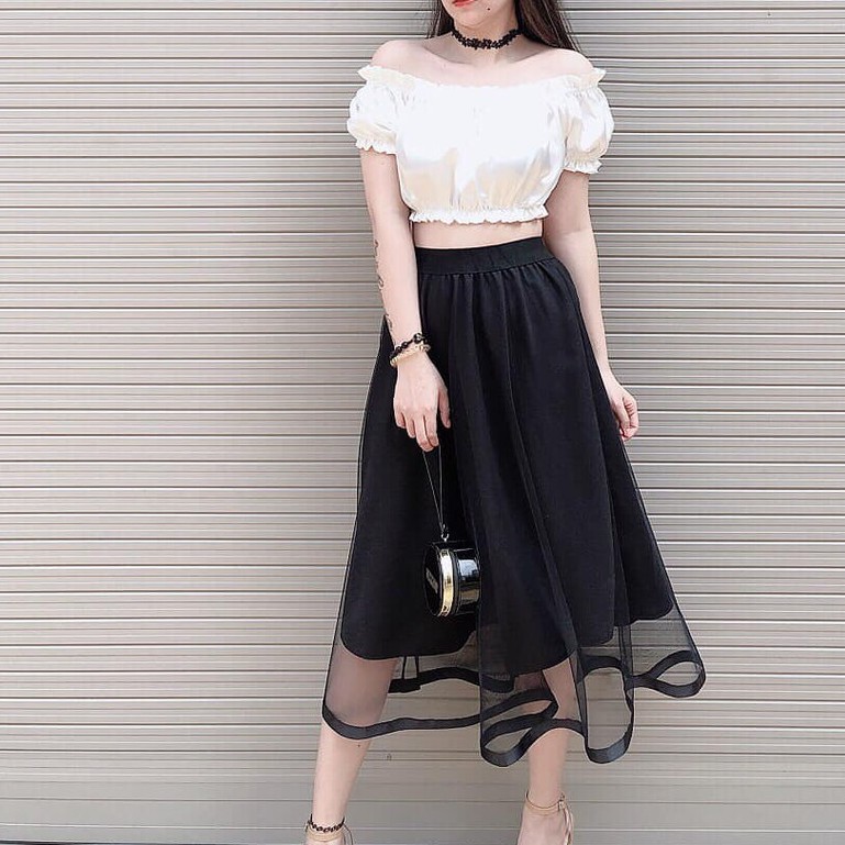 [Hình Thật] Chân Váy Lưới 2 Lớp (Dài/Ngắn) 📷 Mesh Skirt 📷 - bynhienboutique