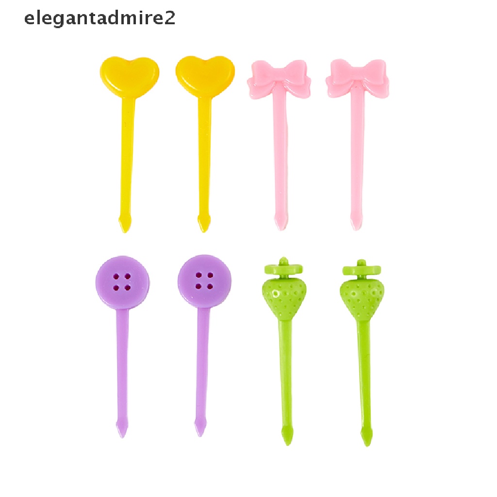 Bộ 8 Nĩa Ăn Trái Cây / Tráng Miệng / Tráng Miệng Hình Bình Bắp Rang Dễ Thương