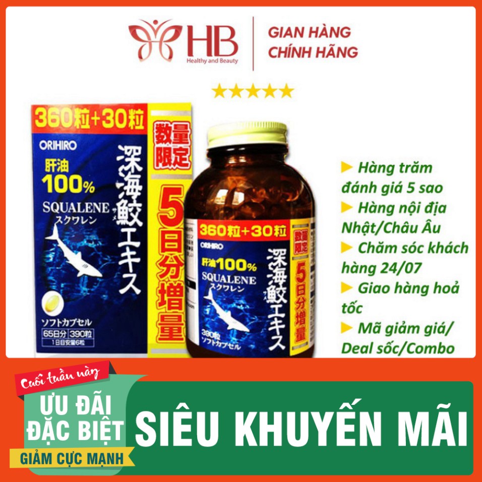 HẠ NHIỆT Viên Uống Sụn Vi Cá Mập Orihiro Squalene 360 viên Nhật Bản [date 2023] HẠ NHIỆT