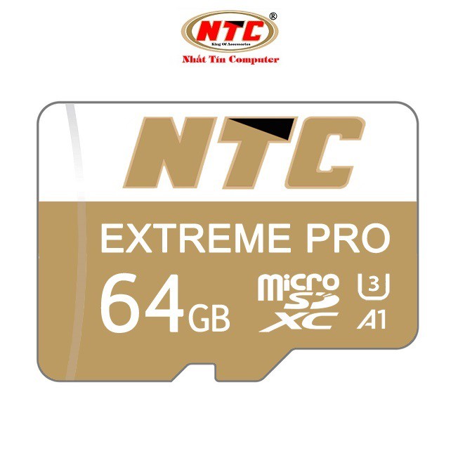 Thẻ nhớ microSDXC NTC Extreme Pro 64GB A1 U3 4K R95MB/s W45MB/s (Gold)