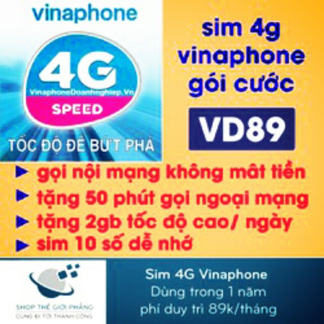 sim 4g vina vd89 trọn gói 1 năm không cần nạp tiền mỗi tháng tặng 1 tỷ phút gọi nội mạng 720gb