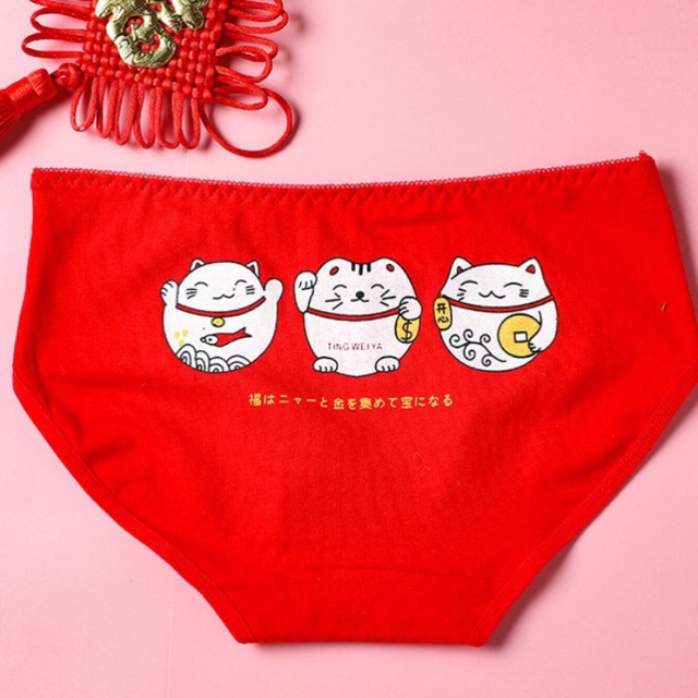 [ LUCKY_CAT ] [ HÀNG MỚI 2020 ] Set Quần Chip Mèo Thần Tài - Cotton Thun Co Dãn - Phù Hợp Với Da Nhạy Cảm - Kèm Túi Zip!