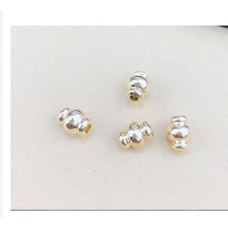 set 2 hạt trang trí dùng xỏ vòng chất liệu đồng 6x8mm