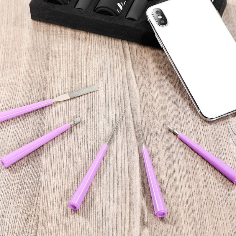 Bộ doa hạt 5PCS Bộ kim cương có đầu nhọn hạt doa hạt cườm Công cụ mở rộng lỗ cho hạt gỗ kim loại nhựa thủy tinh