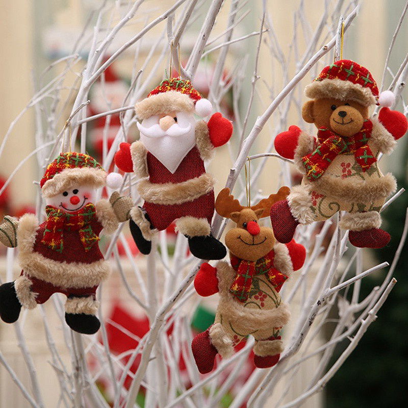 Happy New Year Christmas Ornaments DIY Xmas Gift Santa Claus Snowman Tree Pendant Doll Hang Decorations for Home