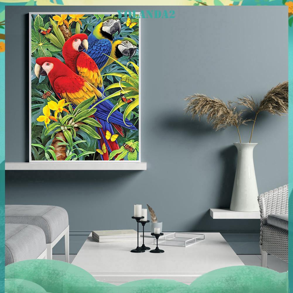 Bộ Tranh Thêu Chữ Thập Diy 11ct Hình Chim Vẹt