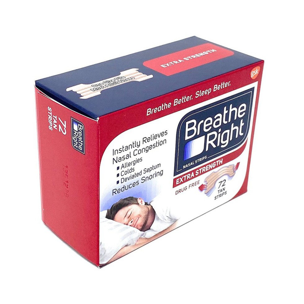 [Chính Hãng] 36 Miếng Dán Chống Nghẹt Mũi Và Ngủ Ngáy Thương Hiệu BREATHE RIGHT® 100% Hiệu Quả Tức Thì, Nhập Khẩu USA .