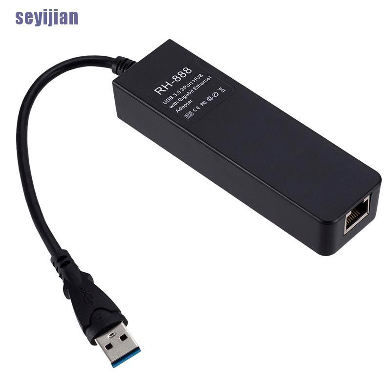 Bộ Chia 3 Cổng USB 3.0 Gigabit Ethernet Lan RJ45 Sang 1000Mbps