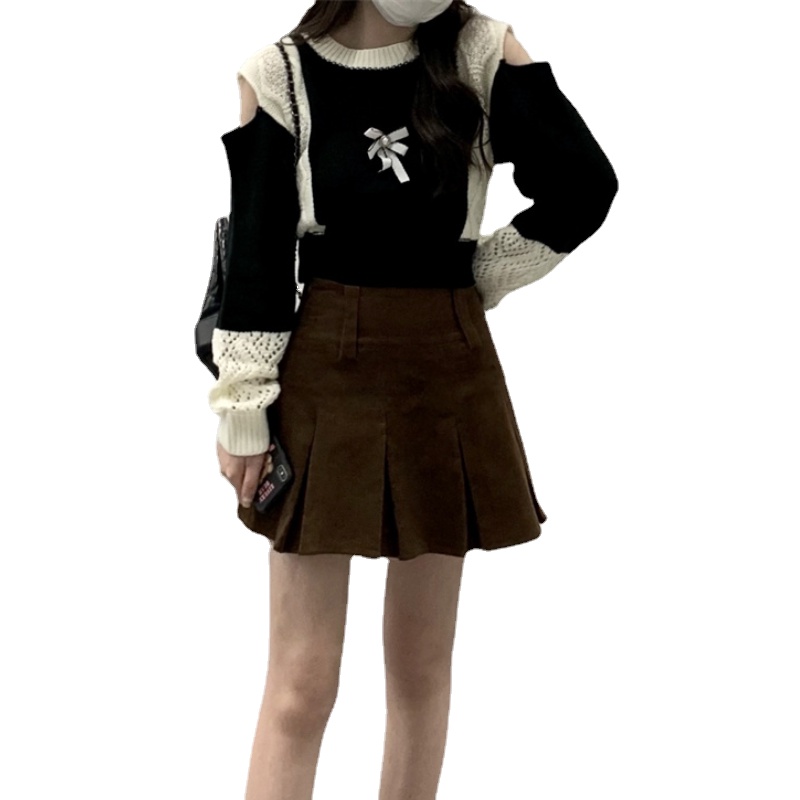 Áo sweater PERTY dệt kim thiết kế mới phong cách Hàn Quốc độc đáo thời trang