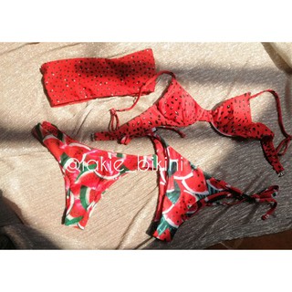 Bikini Dưa Hấu Đỏ Tam Giác 2 Mảnh Tanning