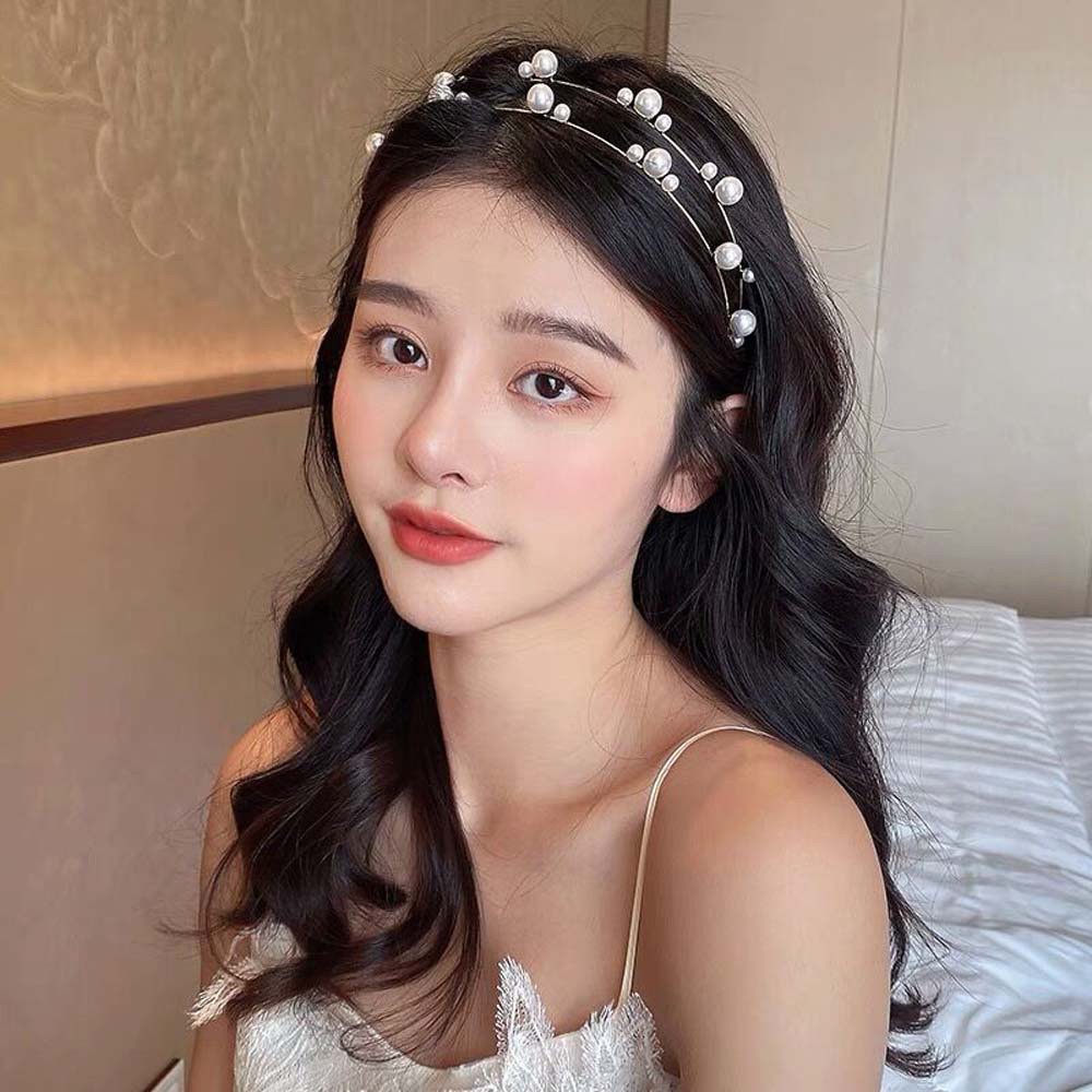 Băng đô cài tóc bằng hợp kim đính hạt ngọc trai / mặt trăng / ngôi sao tùy chọn ngọt ngào cho nữ