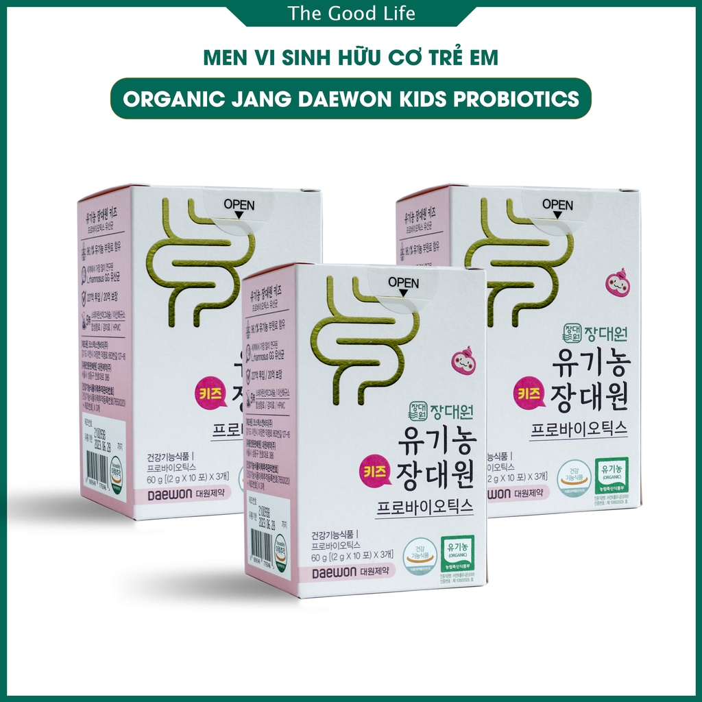 Combo 3 Hộp Men Vi Sinh Hữu Cơ Hàn Quốc Jang Daewon Kids 22,7 Tỷ Lợi Khuẩn Cho Trẻ Từ 6 Tháng Tuổi 30 gói/ Hộp