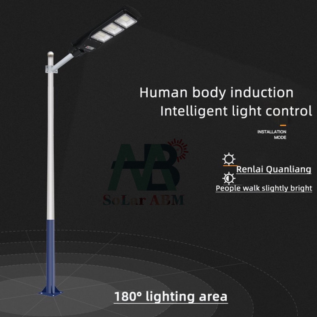 100W Đèn Đường Tấm Pin Liền Thể Năng Lượng Mặt Trời , Cảm Biến Chuyển Động , IP67 Chống Nước , mã : ABM-HX21100A