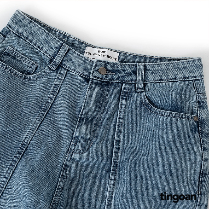 TINGOAN®  - Quần bò ống xuông xanh tingoan LIQUID LOVE JEANS/BLUE