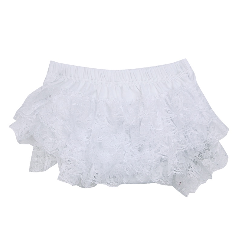 Quần Short Viền Ren Nhún Bèo Dễ Thương Cho Bé Gái Sơ Sinh