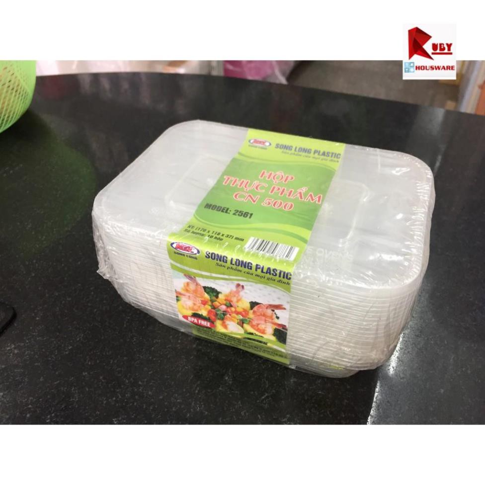 Lốc 10 hộp thực phẩm 1000ml - Song Long, hộp đựng kimchi, hộp dùng 1 lần