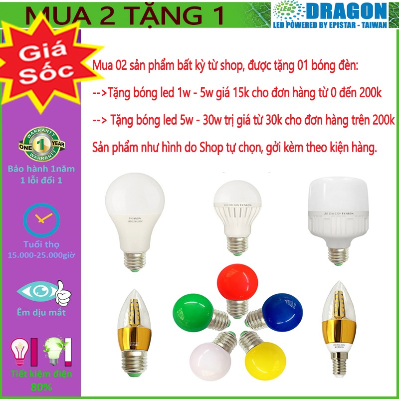 Đèn pha led DRAGON 100W đủ công suất vỏ đen chống nước IP66 chip led COB Epistar Taiwan