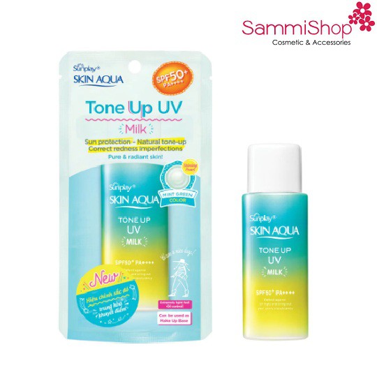 Sữa Chống Nắng Hiệu Chỉnh Sắc Da Sunplay Skin Aqua Mint Green Tone Up UV Milk SPF50+ PA++++ 50g