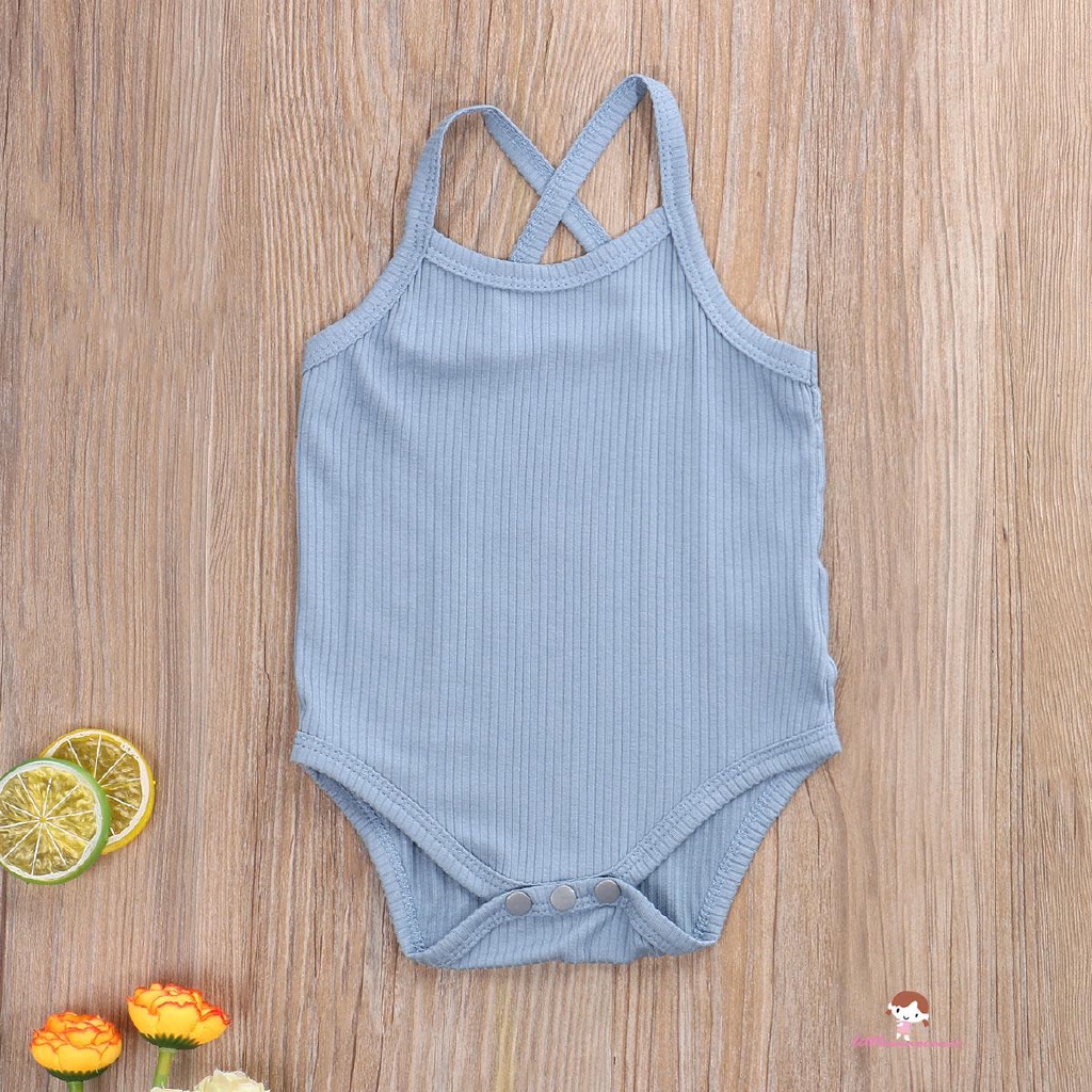 Áo Liền Thân Hai Dây Màu Trơn Xinh Xắn Cho Bé Gái