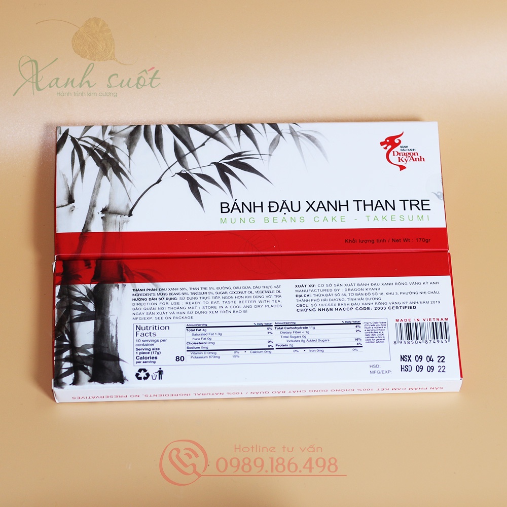Bánh Đậu Xanh Hải Dương- Làm Quà- Truyền Thống, Ngọt Vừa, Thơm Ngon - Mung Beans Cake