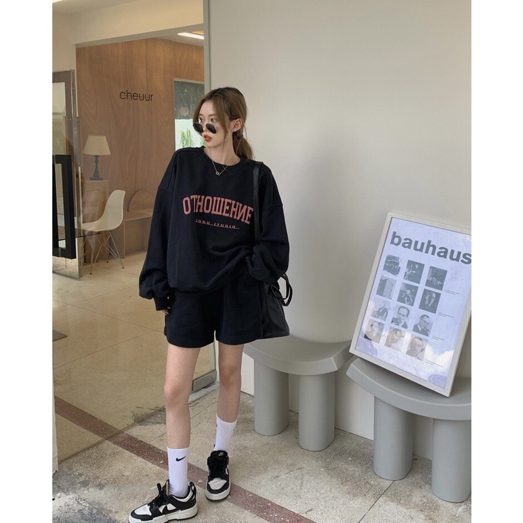 Set thể thao tay dài nỉ OTHO phom thụng ulzzang trẻ trung năng động 1st_clothes