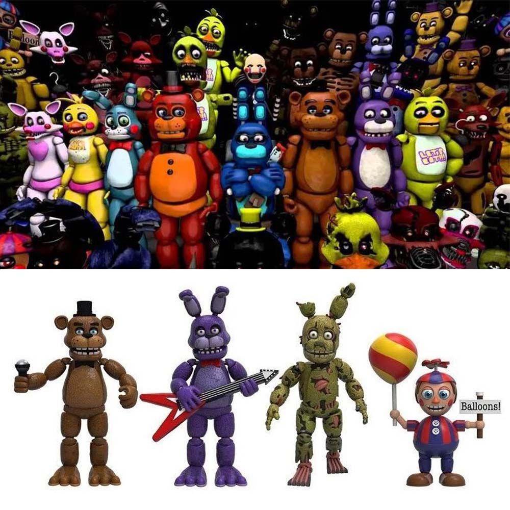 Set 4 Mô Hình Nhân Vật Phim Five Nights at Freddy 'S