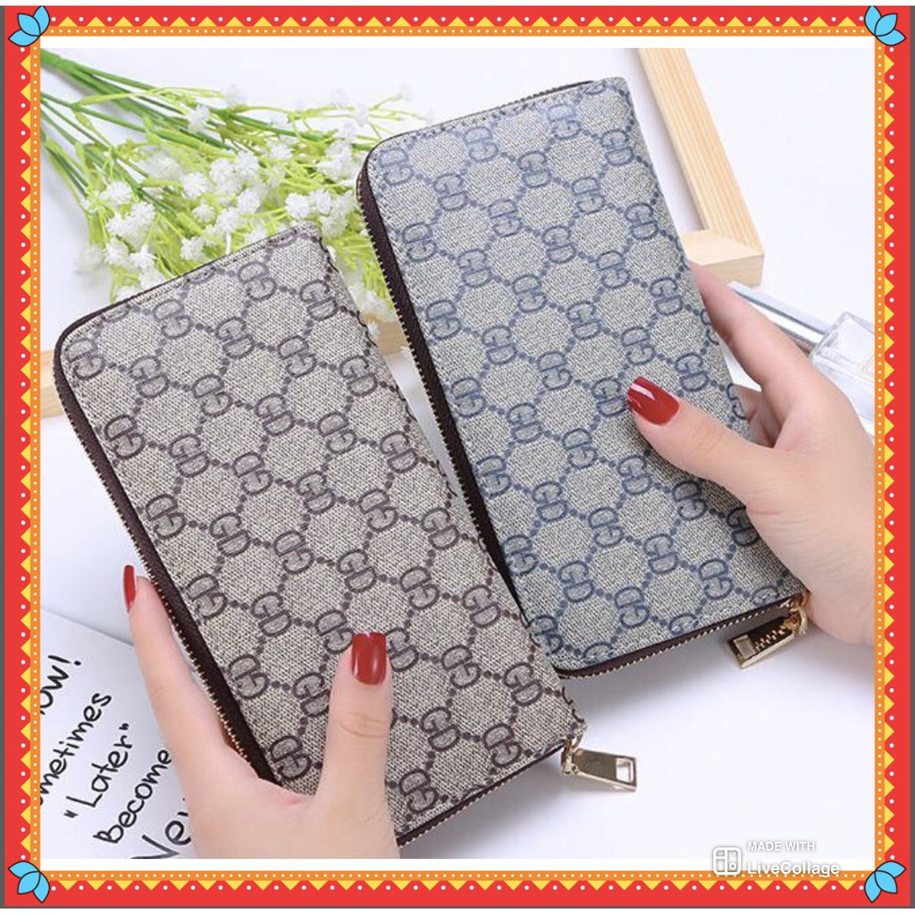 VÍ DÀI NỮ CẦM TAY GD VÀ HOA KHÓA KÉO V281 SANG CHẢNH CỰC HOT