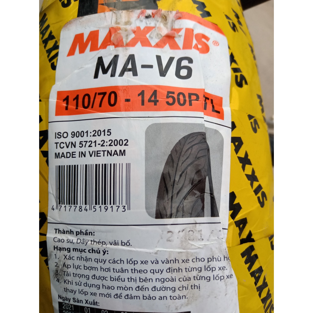 Vỏ Maxxis-110/70-14 ( hình chụp trực tiếp )