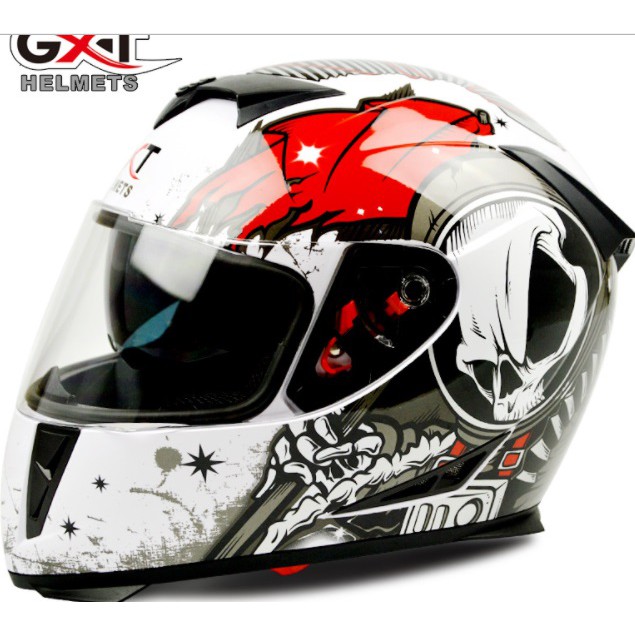 Mũ nón bảo hiểm GXT fullface full face TQ đầu lâu màu vàng đen