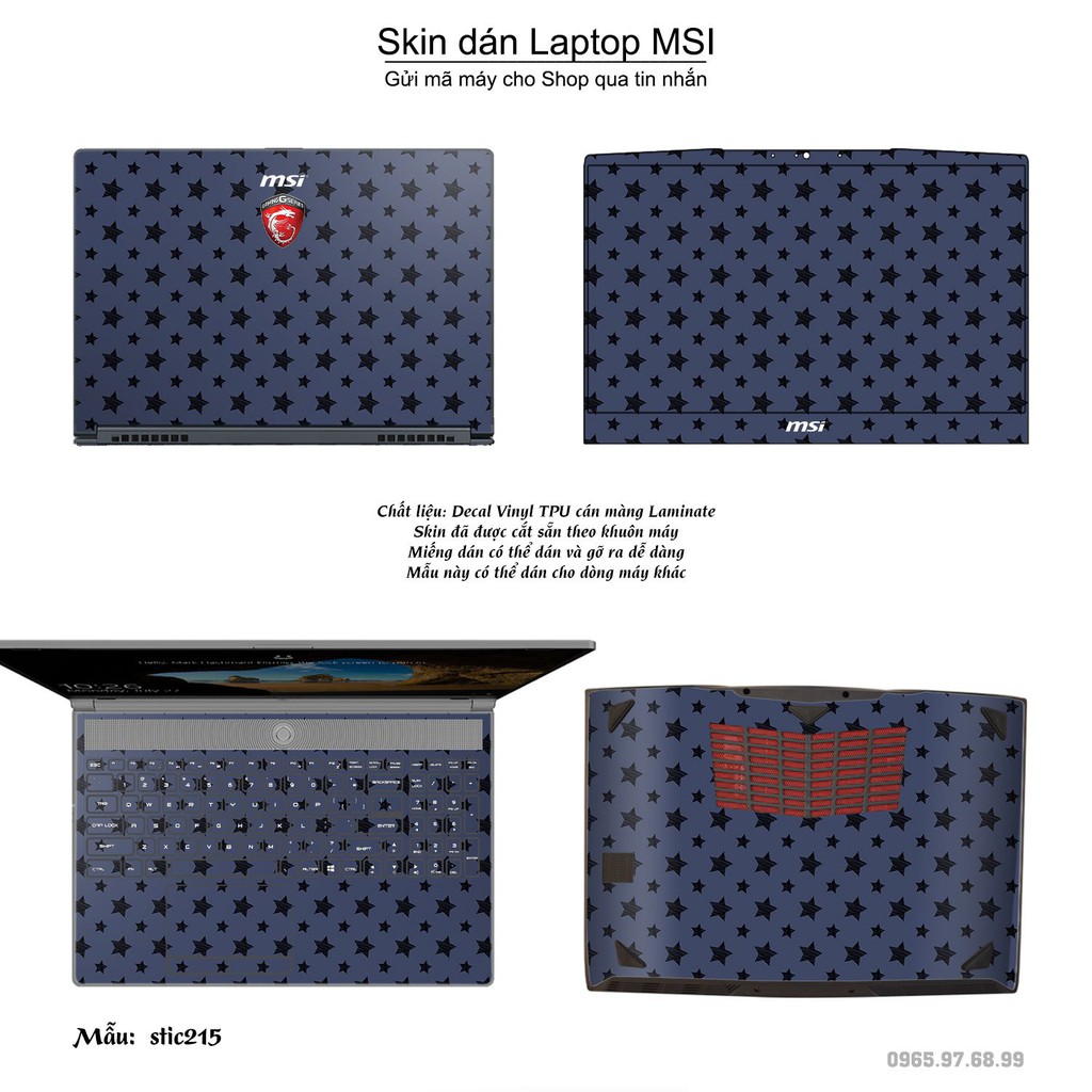 Skin dán Laptop MSI in hình Hoa văn sticker _nhiều mẫu 35 (inbox mã máy cho Shop)