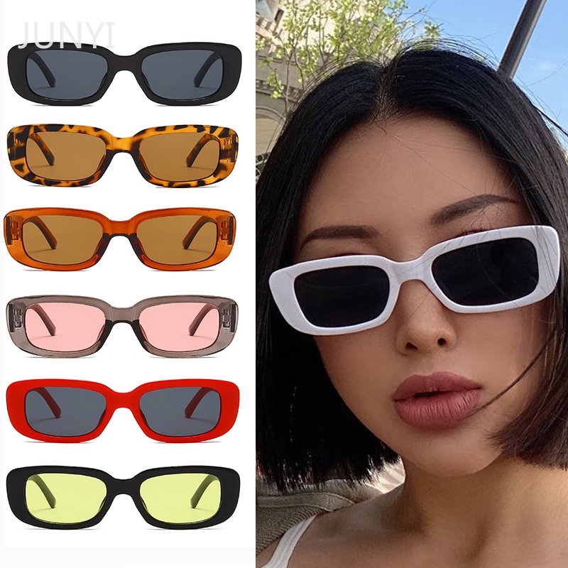 Kính mát gọng vuông nhiều màu sắc chống tia UV400 phong cách vintage thời trang cho nam và nữ
