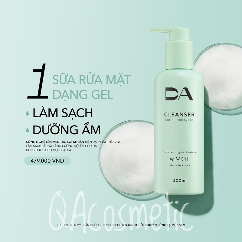 Sữa rửa mặt D.A by M.O.I dạng gel 2 trong 1
